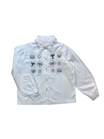 Chemise broderies grises - 6 ans