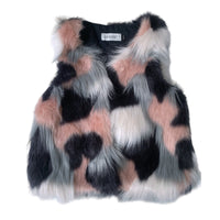 Gilet fausse fourrure multico - 6 ans