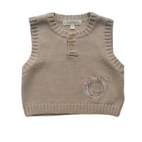 Pull sans manches beige - 9 mois