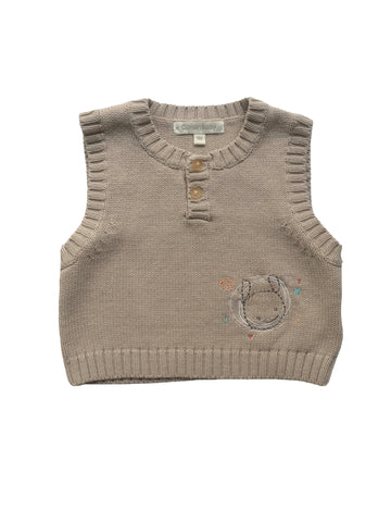 Pull sans manches beige - 9 mois