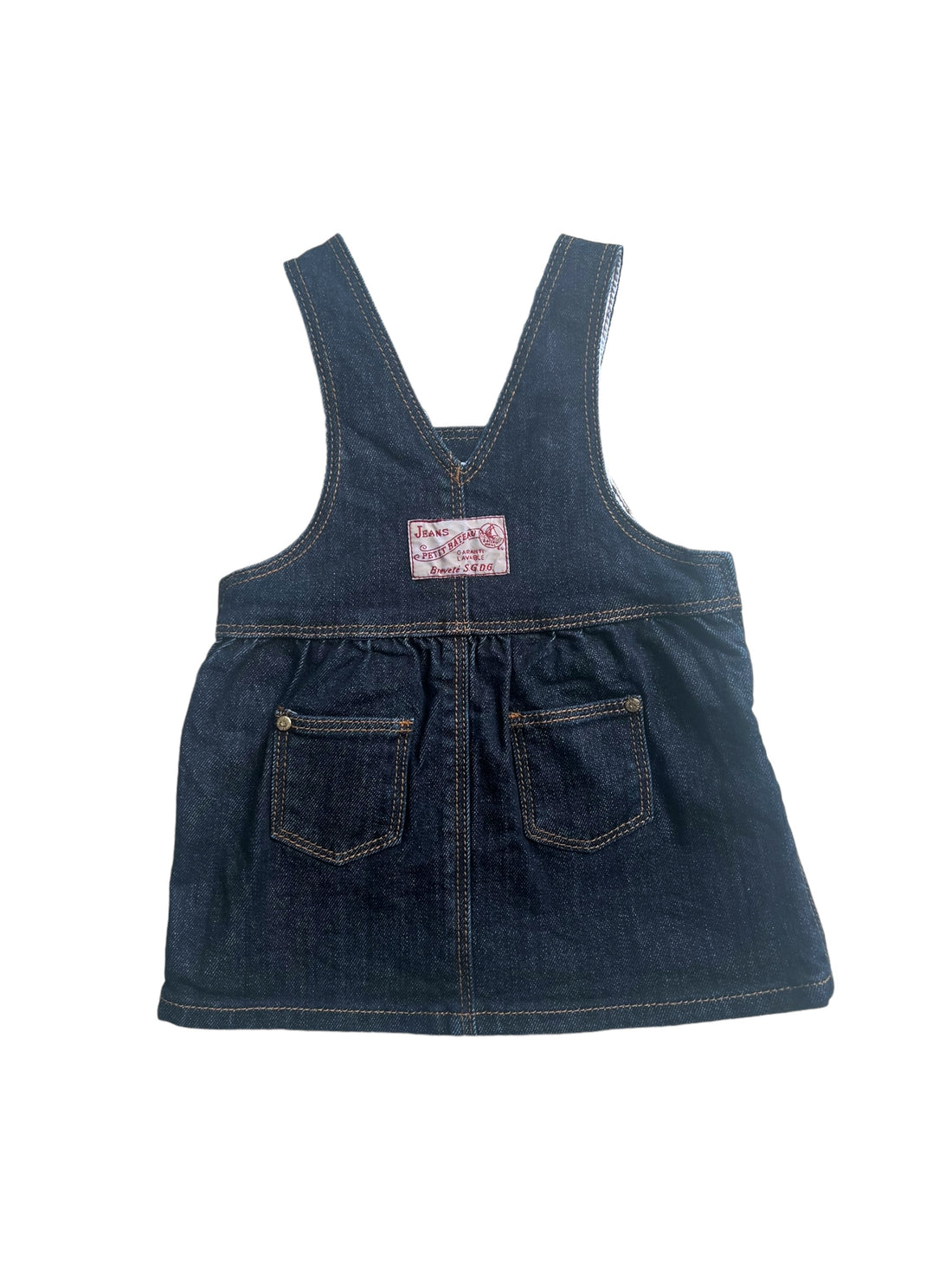 Robe salopette denim brut - 6 mois