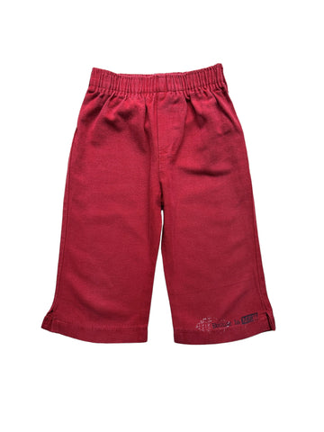 Pantalon coton/lin rouge - 3 ans