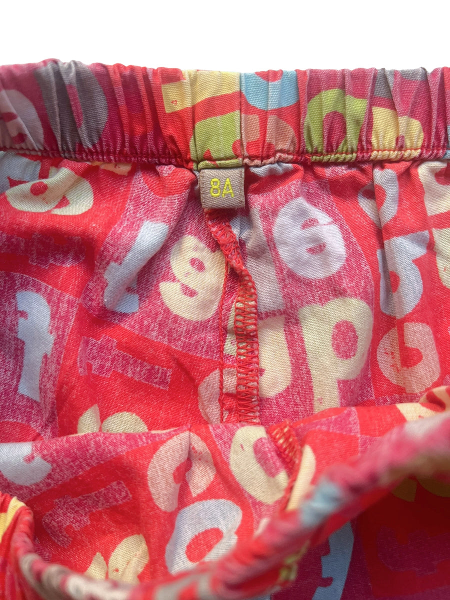 Short de pyjama alphabet rouge - 8 ans