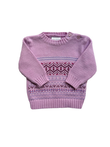 Pull jacquard lila - 6 mois