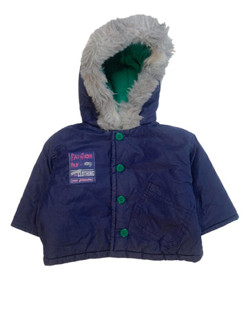 Veste doublée à capuche marine - 6 mois