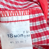 Robe carreaux Snoopy rouge - 18/24 mois