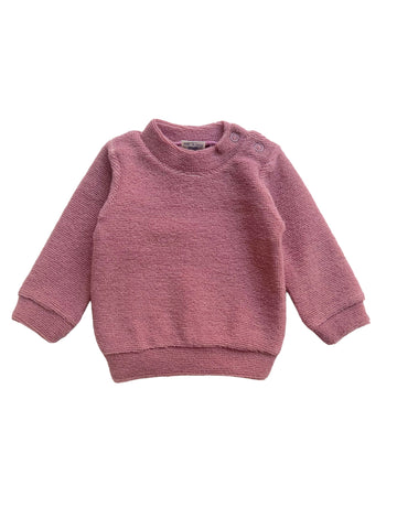 Pull bouclette vieux rose - 6 mois