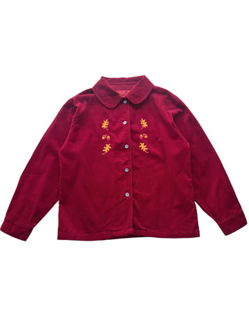 Chemise velours bordeaux - 8 ans