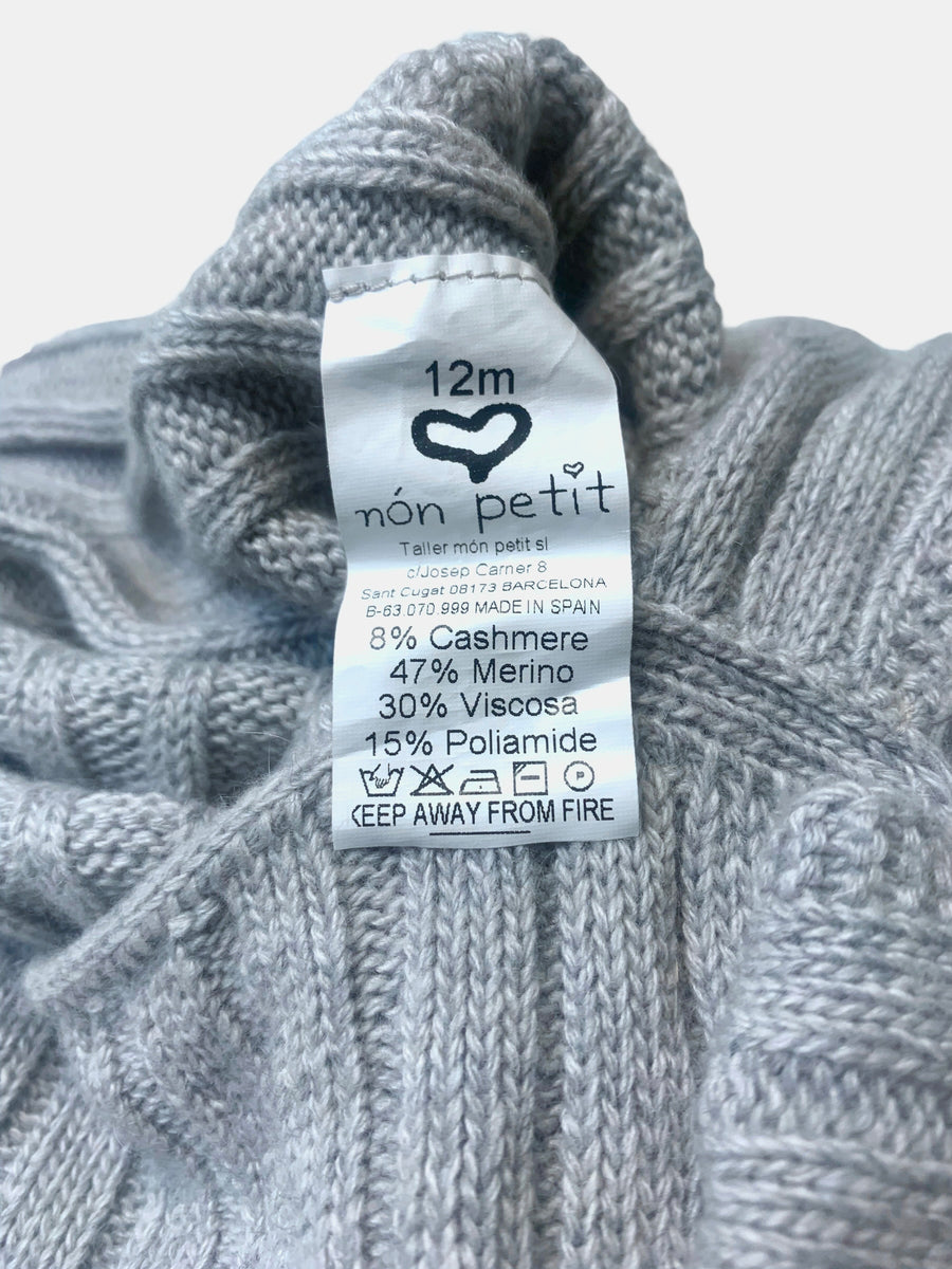 Combi tricot grise - 12/18 mois