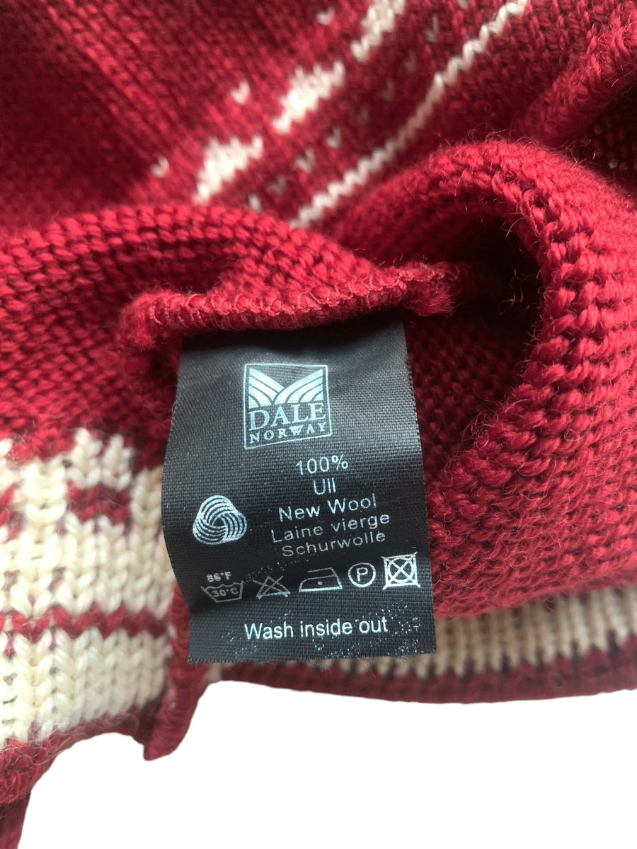 Pull norvégien en laine bordeaux - 6 ans
