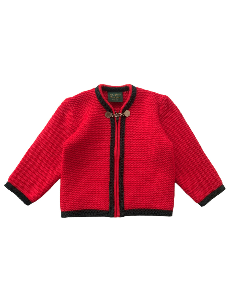 Gilet autrichien rouge - 2/3 ans