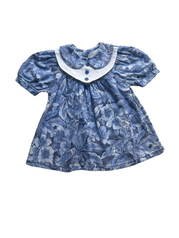 Robe fleurie bleue - 3 mois