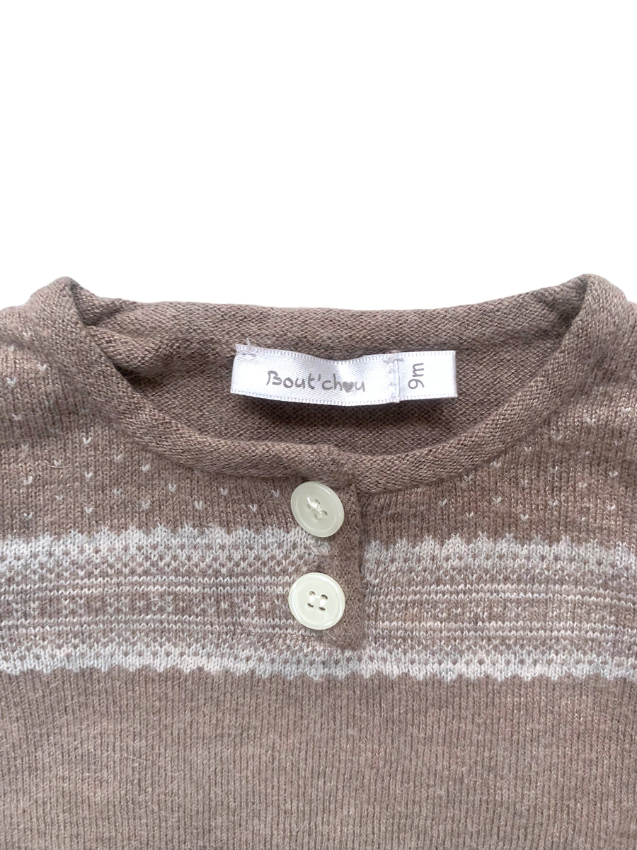 Pull montagnard beige foncé - 9 mois