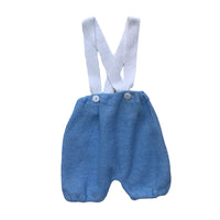 Ensemble tricot bleu col claudine - 3 mois