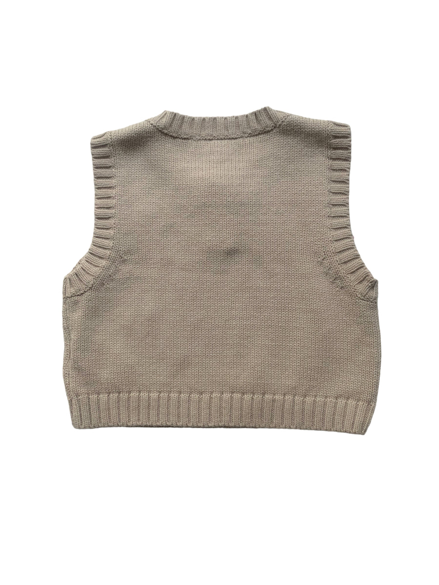 Pull sans manches beige - 9 mois