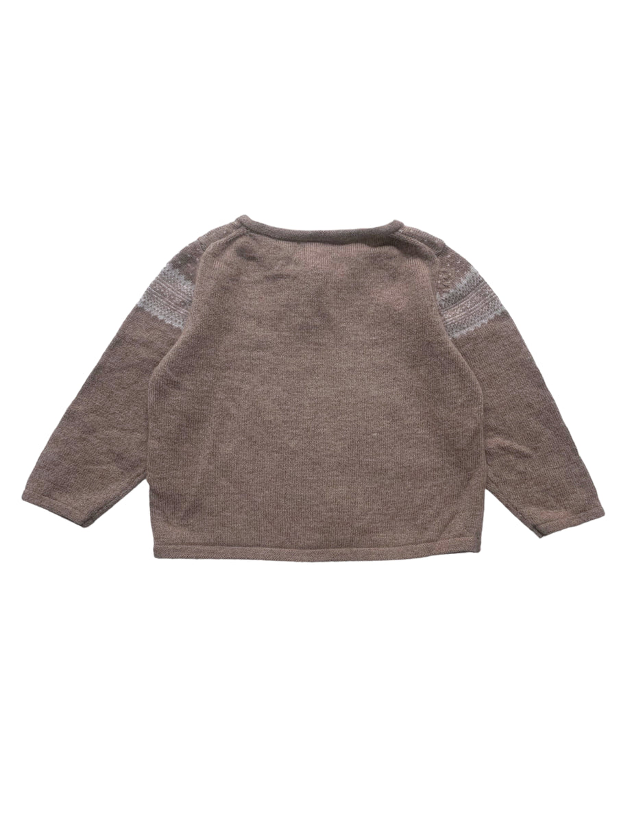 Pull montagnard beige foncé - 9 mois