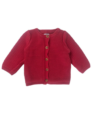 Gilet tricot rouge - 6 mois