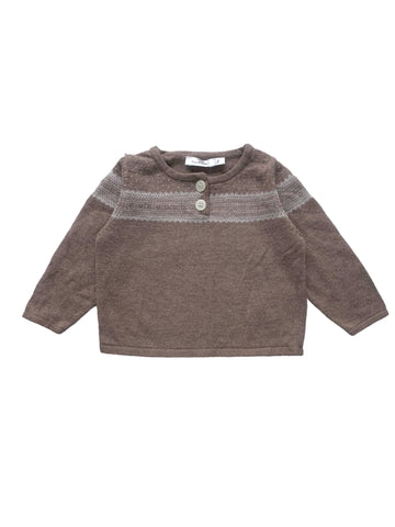 Pull montagnard beige foncé - 9 mois