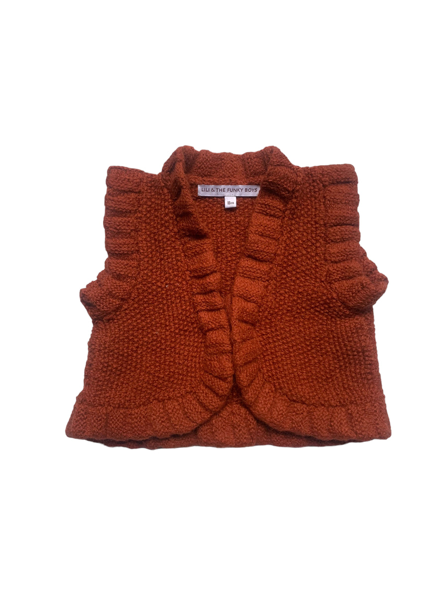 Gilet tricot ocre - 18 mois