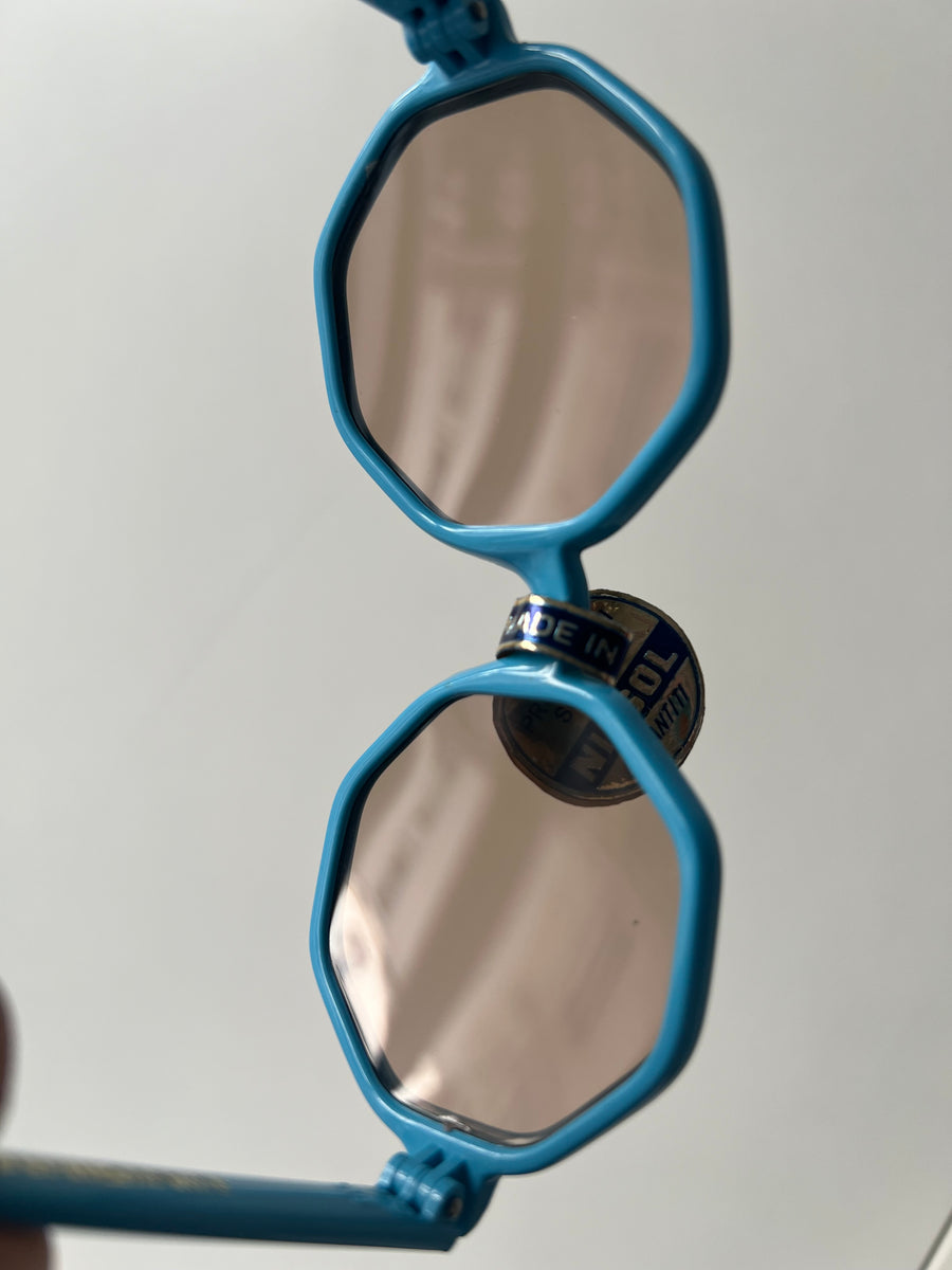 Lunettes vintage octogonales bleu - 3/4 ans