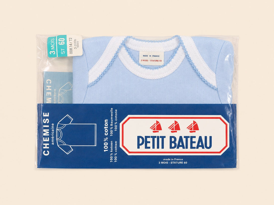 Maillot de corps court bleu - 3 mois