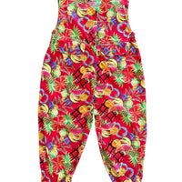 Combinaison fruits tropiques rouge - 8/10 ans