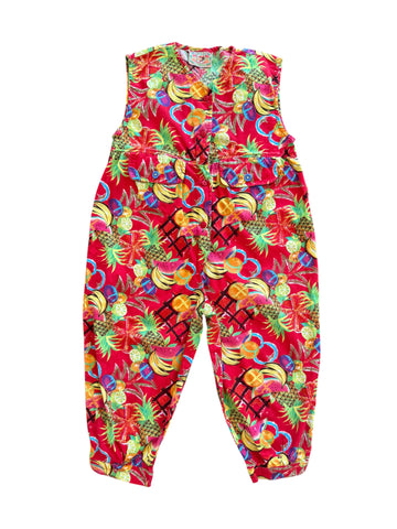 Combinaison fruits tropiques rouge - 8/10 ans