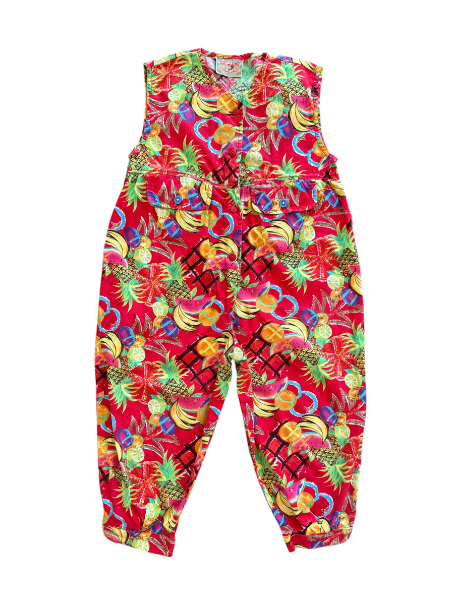 Combinaison fruits tropiques rouge - 8/10 ans