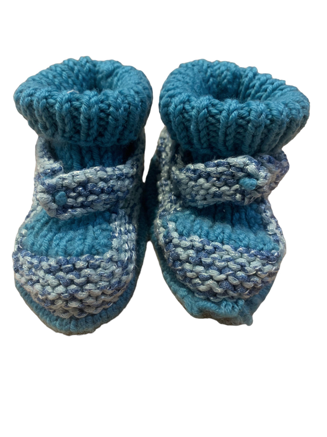 Chaussons tricot bleu - 3/6 mois