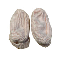Chaussons tricot rose - 3/6 mois