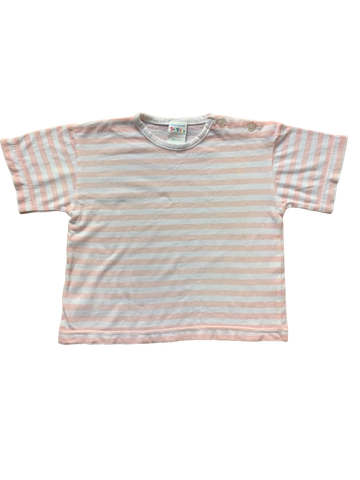 T-shirt rayé rose - 12 mois