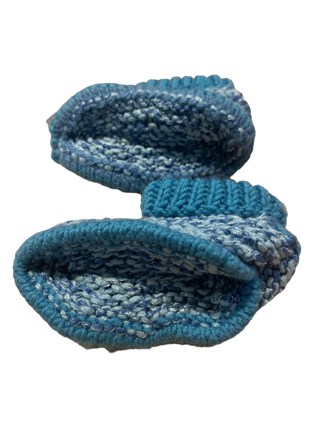 Chaussons tricot bleu - 3/6 mois