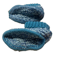 Chaussons tricot bleu - 3/6 mois