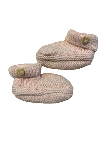 Chaussons tricot rose - 3/6 mois