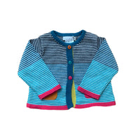 Gilet rayé multicolore - 1 mois