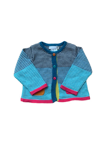 Gilet rayé multicolore - 1 mois